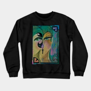 ART DECO OP ART FLAPPERS GREEN RAINBOW COLOURS Crewneck Sweatshirt